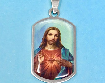 Sacred Heart of Jesus Pendant, Jesus Christ Pendant, Sacred Heart, Jesus Pendant