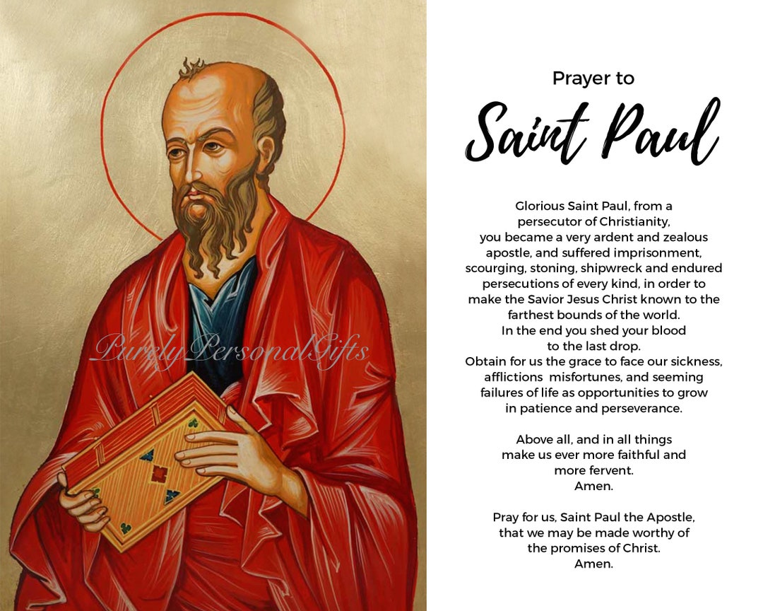 Saint Paul the Apostle Prayer Card, Saul of Tarsus, St Paul Image, St