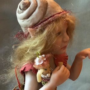 Kagouille ooak mini doll , fantasy/fairy/faerie handmade sculpture.