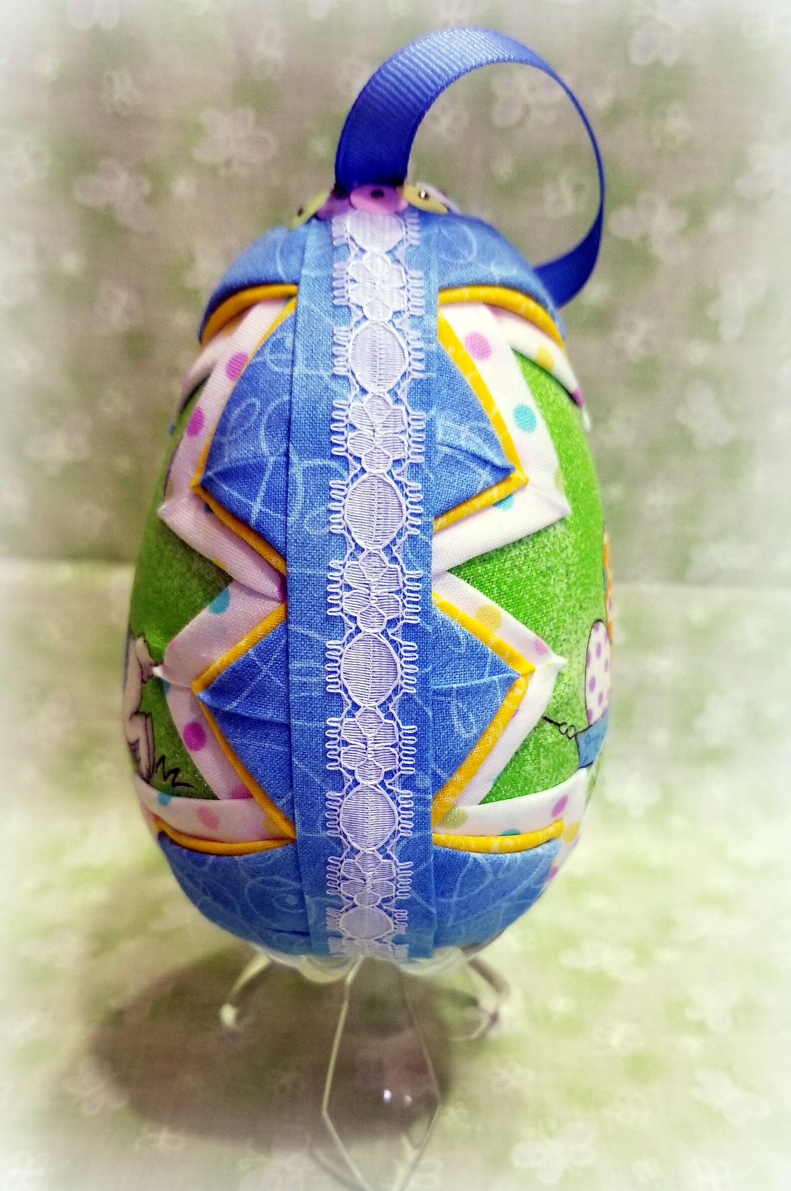 Easter Egg Ornament Quilted Ornament Easter Egg Cart Etsy