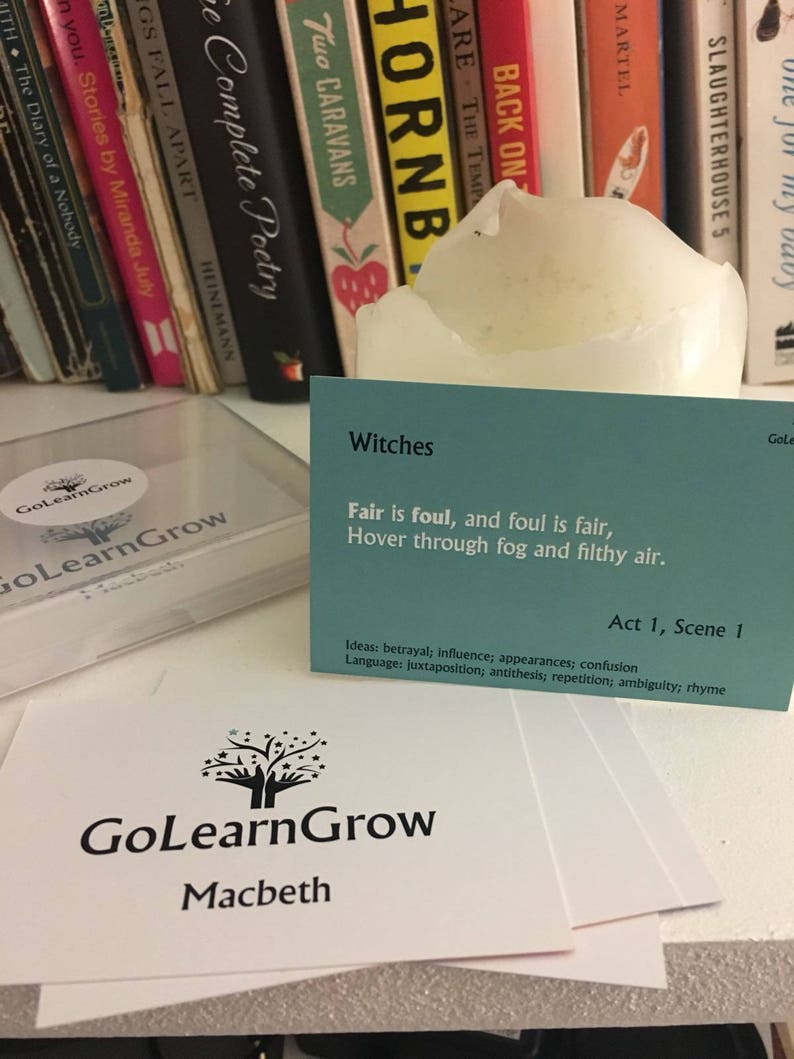 GCSE English Literature Macbeth Revision Flash Cards Etsy
