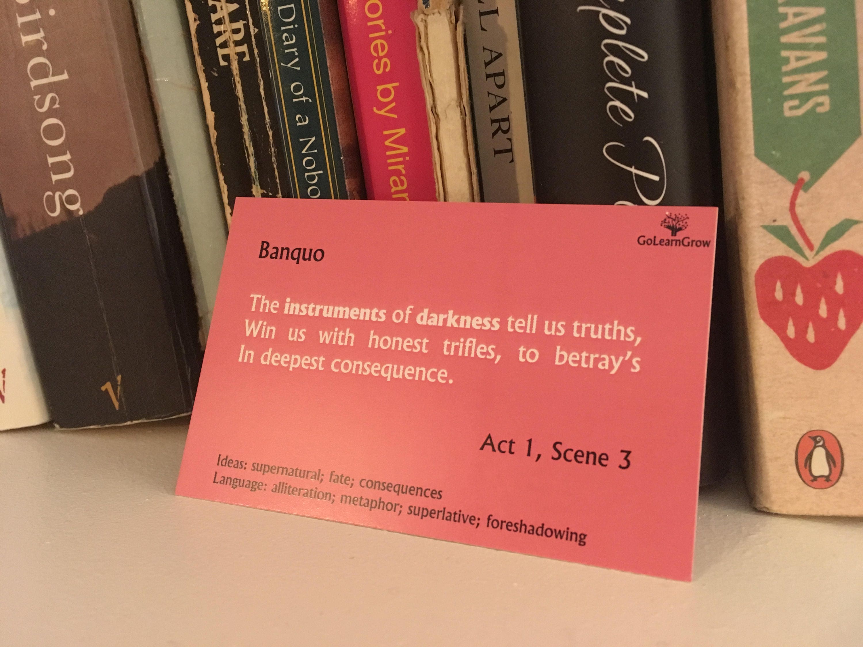 GCSE English Literature Macbeth revision flash cards Etsy