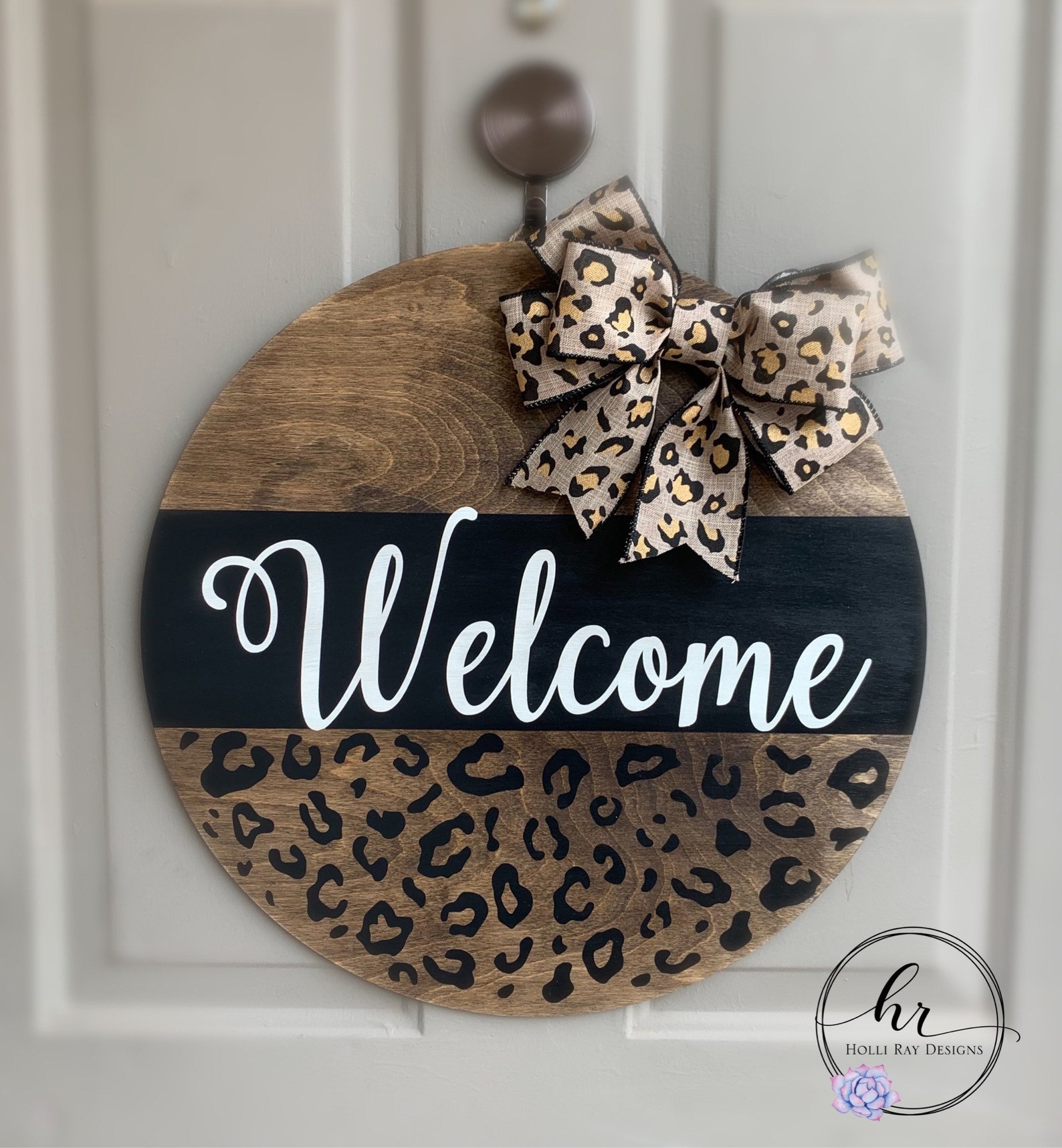 Leopard print Door hanger Leopard sign Cheetah Etsy