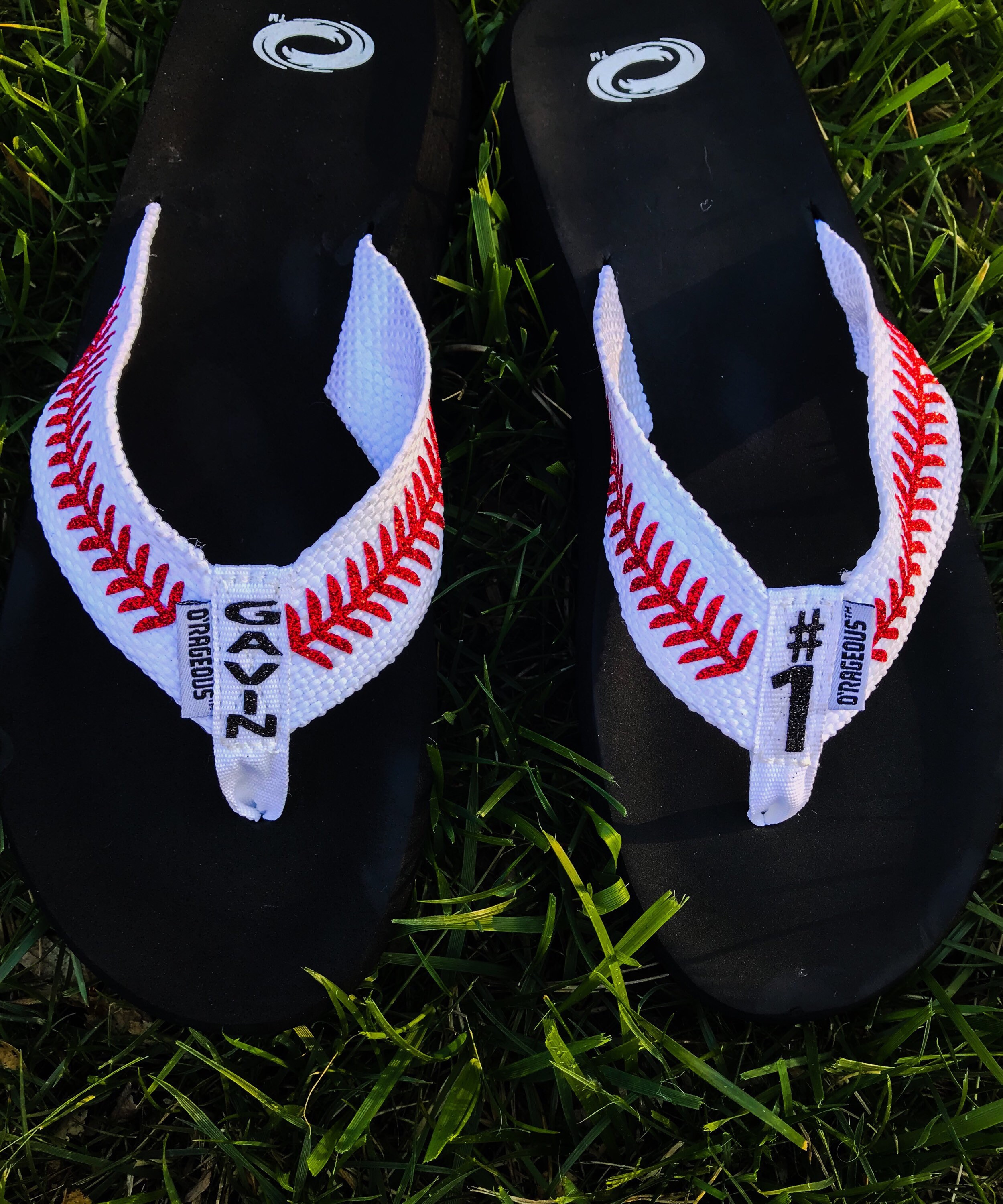 baseball flip flops
