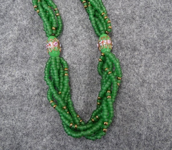 Braided bead necklace - image 1