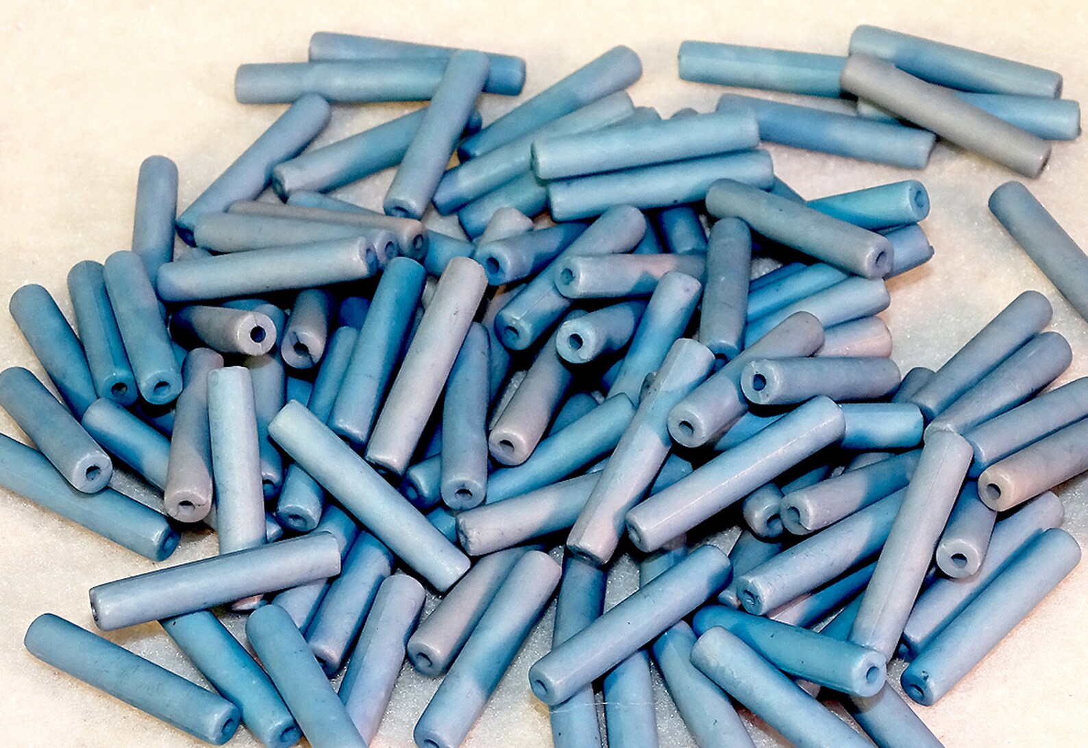Blue plastic tube beads Etsy