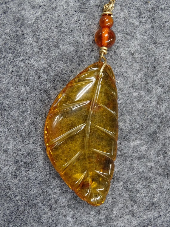 Baltic Tree Resin Leaf Shaped Pendant