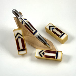 Gatsby pen blank with segments cast in resin made in Arizona, USA