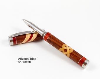 Hand crafted pen, Stainless hardware w/rollerball, Celtic knot made in Arizona, USA