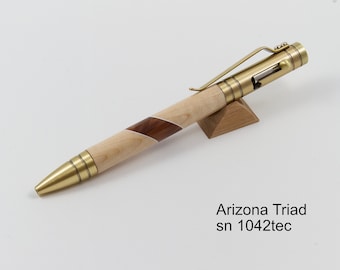 Hand crafted pen, Antique brass Tec Pen with included optional stylus made in Arizona, USA