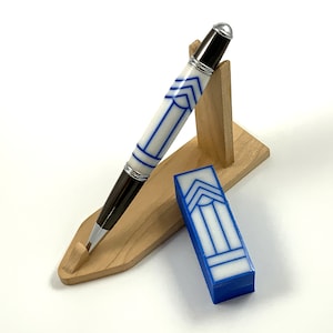 Gatsby pen blank with segments cast in resin made in Arizona, USA