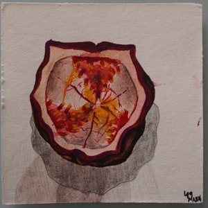Disegno originale realizzato a mano, tecnica mista su carta da acquerello