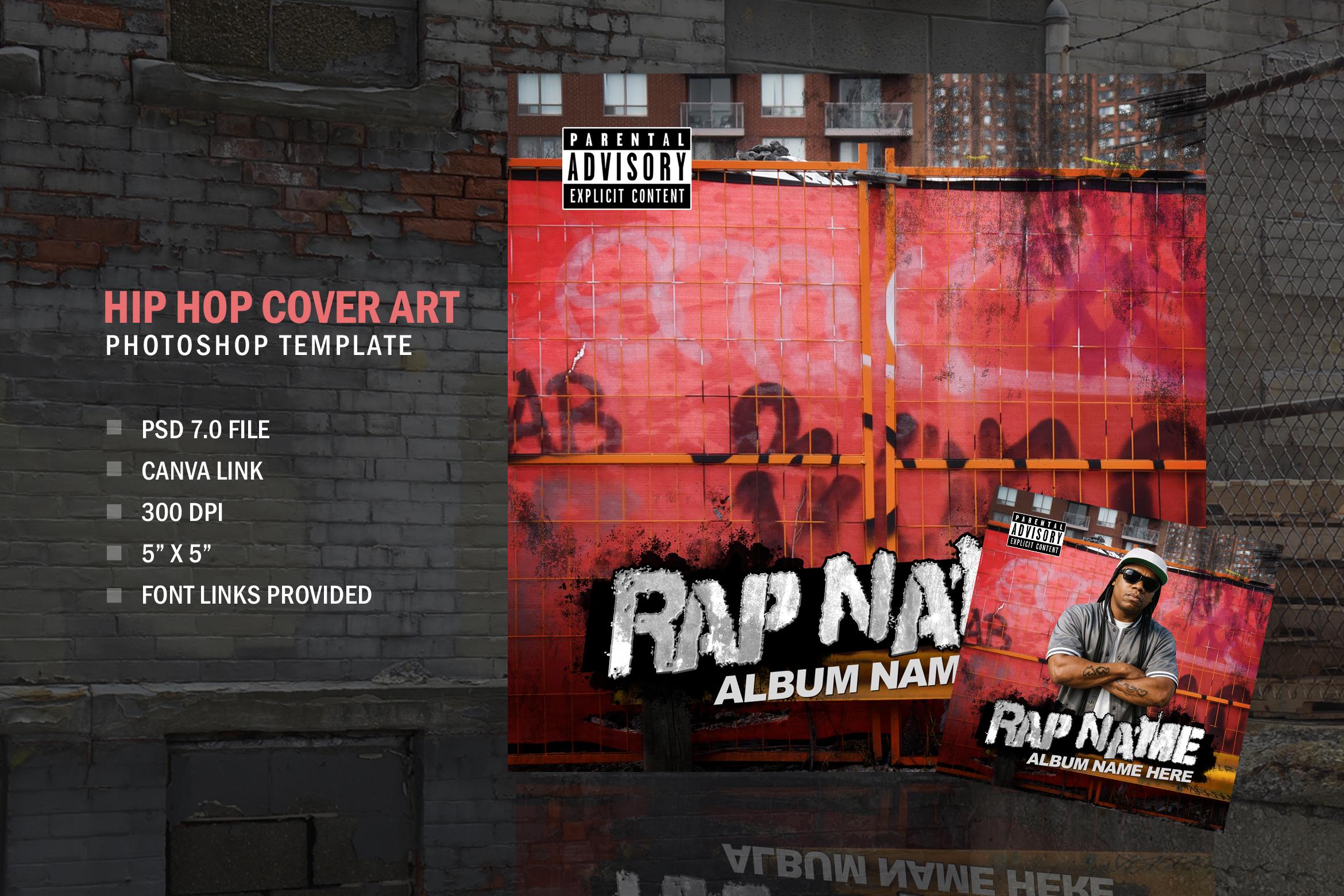 Music Cover Art, Rap, Hip Hop, Album Cover Template Design, Spotify ...