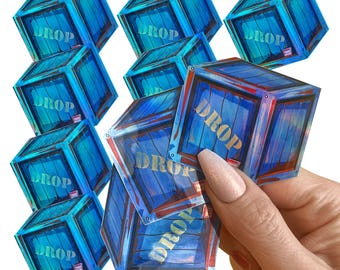 Supply Drop Box Gamer Stickers, Holographic Sticker Pack of 12