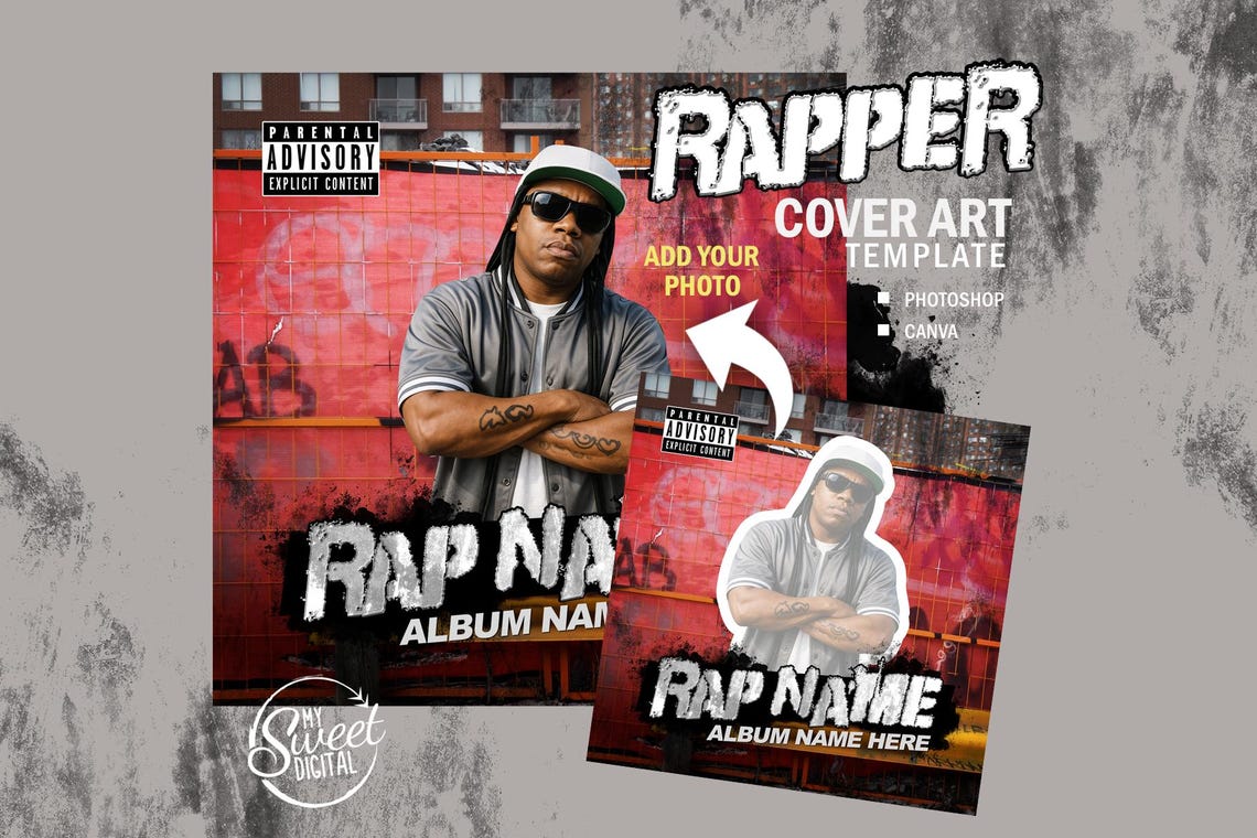 Music Cover Art, Rap, Hip Hop, Album Cover Template Design, Spotify ...