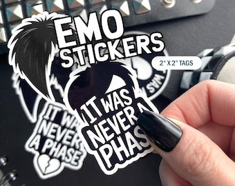 Emo It was Never a Phase Sticker Pack Set, Gothic Punk Alternative Stickers Set