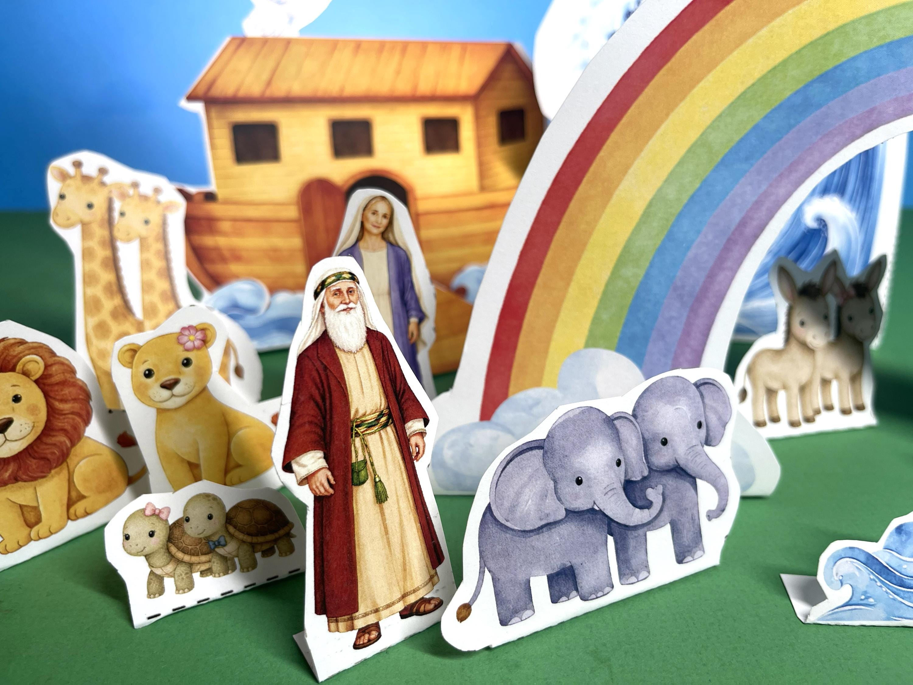 Printable Bible Paper Craft for Kids, Noah's Ark Sunday School Story ...