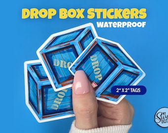 Video Gamer Supply Drop Box Stickers Pack, Children's Party Bag Favor, Holographic Stickers for Kids, Teens, Laptop, Bottle, Phone