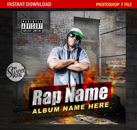 MUSIC ALBUM COVER ART HIP HOP POP WITH TRACK Template
