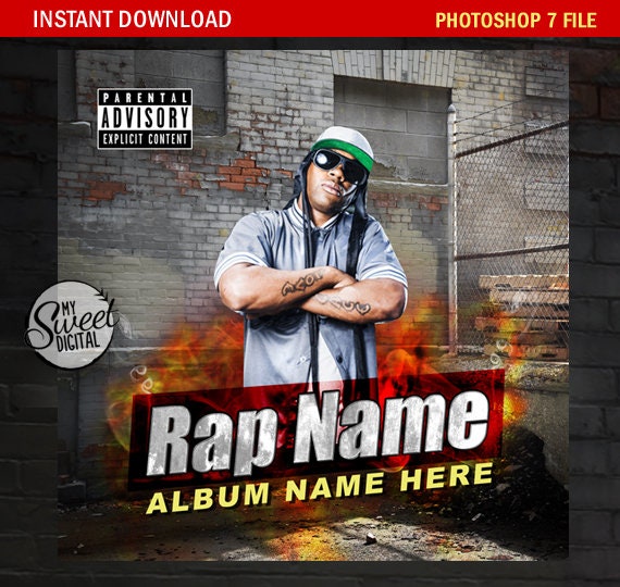 Musica, Rap, Hip Hop, Copertina Album Template Design Modello