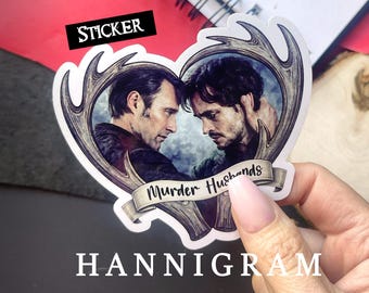 Hannigram Heart Antler Sticker Decal, Will and Hannibal Gift