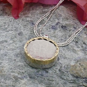 SPIRA Unique Handcrafted Two Tone Solid 9k Yellow Gold And 925 Sterling Silver Rope Pendant Chain Mixed Metal Necklace Two Tone Necklace