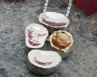 Bold Silver and Gold Statement Necklace - Artisan Craftsmanship