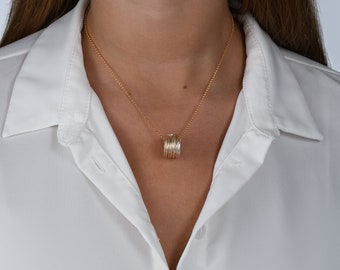 Handcrafted Sterling Silver & 14k Gold Filled Pendant: Boho Chic Necklace