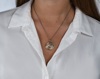 Contemporary Two Tone oxidied Statement Piece - Handmade Necklace