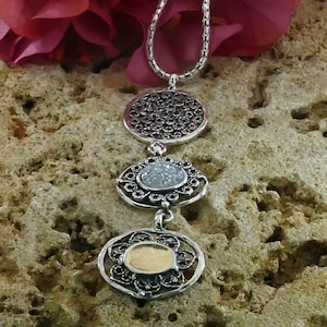 Artisan Mixed Metal Druzy Statement Necklace - Handcrafted Elegance