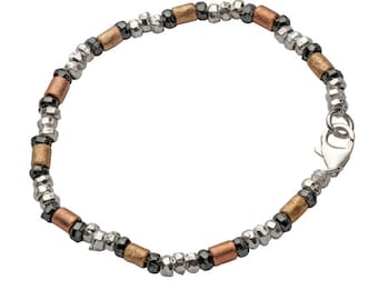 Handgjort armband i tvåfärgat sterlingsilver och 14k guldfyllt