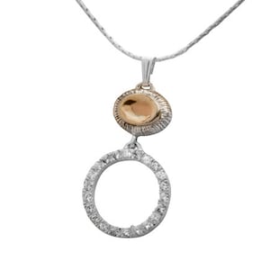 Unique Two-Tone Necklace - Handcrafted 9k Gold & 925 Sterling Silver