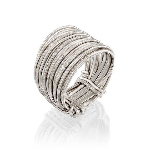 Handcrafted Contemporary Design 925 Sterling Silver Wrap Ring