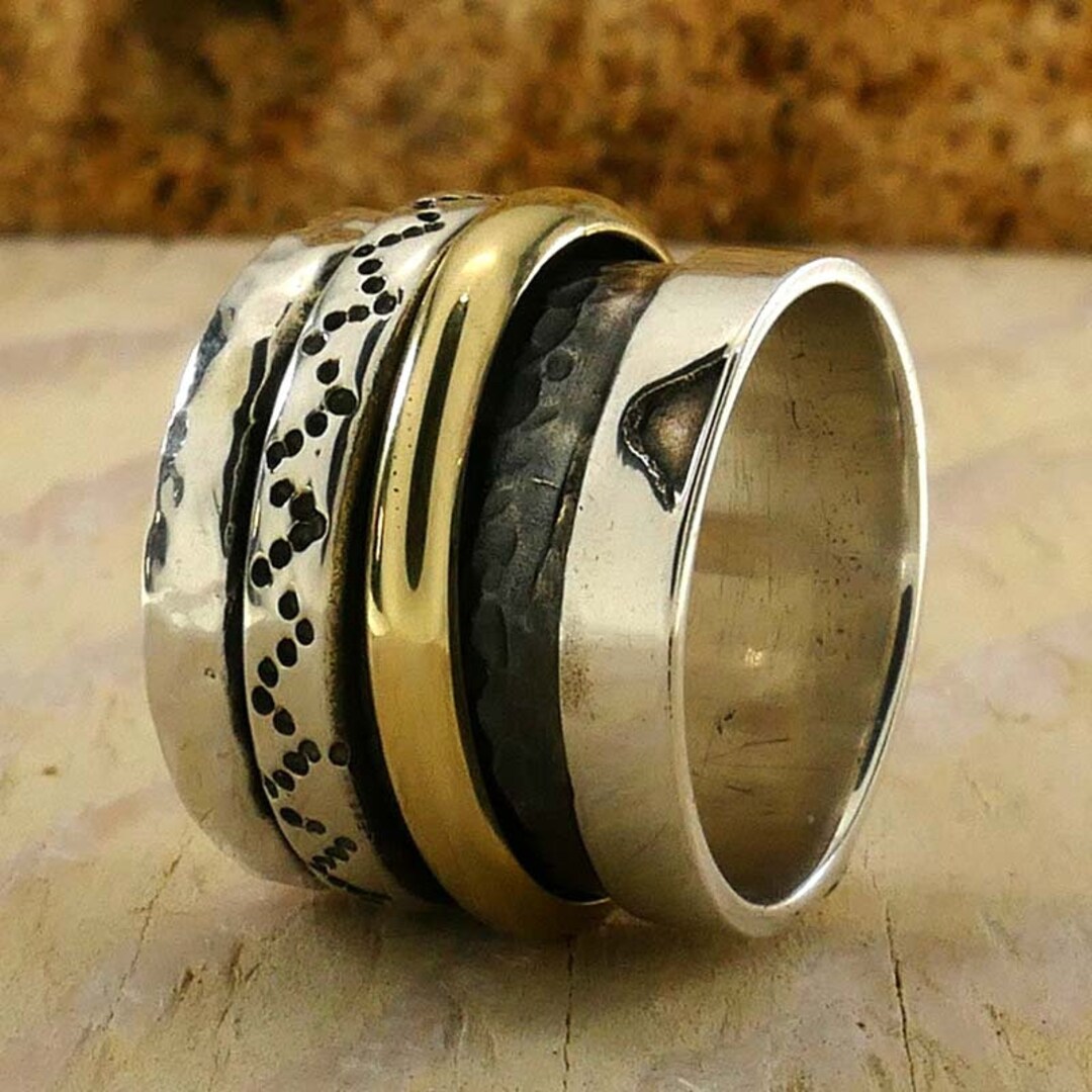 SPIRA Handcrafted Contemporary Design Hammered Silver Ring - Etsy