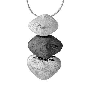 Oxidized Silver Boho Statement Pendant, Rope Chain Necklace, Gift Idea