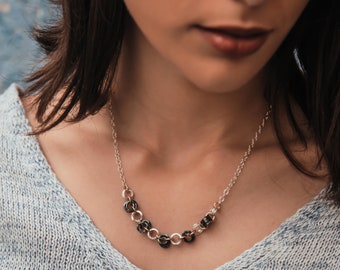 Two-Tone SPIRA Necklace 925 Silver & 14K Gold Filled Handcrafted Chain