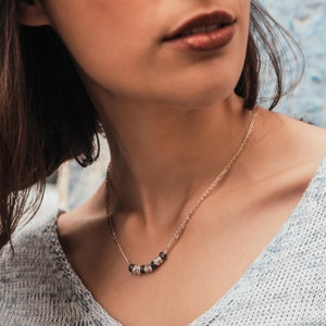 Chaîne SPIRA fabriquée à la main à double passant en argent sterling 925 et or jaune 14 carats, collier bohème chic et mélange de métaux, collier bicolore