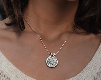 SPIRA Handgemaakte 925 Sterling Zilver Groen Romeins Glas Touw Hanger Ketting Snelle N Gratis Verzending! Casual zilveren ketting oud Romeins glas
