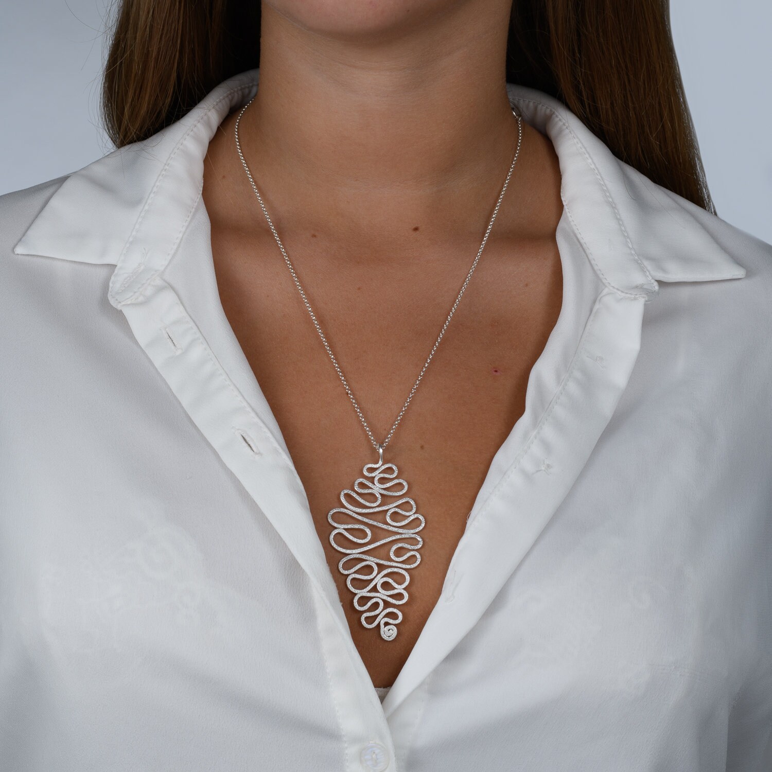 ★ROSEMONT★ SILVER Necklace RK0222 Chic Silver Collar Necklace - Artisan Statement Jewelry - Etsy
