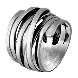 SPIRA Unik handgjord modern design 925 sterlingsilverring Stor ring Zigenarring, Boho ring, Hippie ring, Boho ring