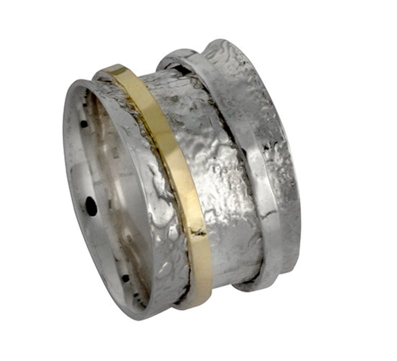 SPIRA Handcrafted Contemporary Design Two Tone Solid 9k Yellow Gold and ...