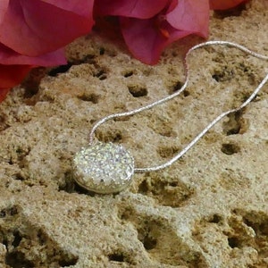 SPIRA Unieke Handgemaakte 925 Sterling Zilver Groen Romeins Glas Touw Hanger Ketting Snelle N Gratis Verzending! Oud-Romeinse glazen kroonrandset Quartz