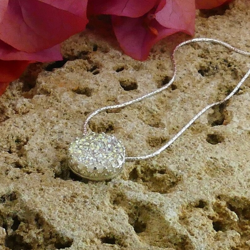 SPIRA Unieke Handgemaakte 925 Sterling Zilver Groen Romeins Glas Touw Hanger Ketting Snelle N Gratis Verzending! Oud-Romeinse glazen kroonrandset Quartz