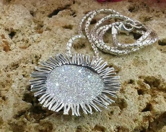 Mystical Druzy Dreams: Silver Statement Necklace