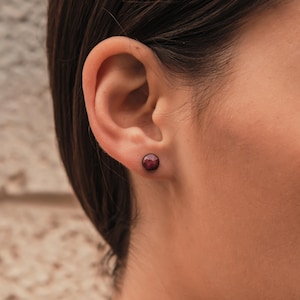 Elegant Ruby Delight: 14K Gold Filled Stud Earrings