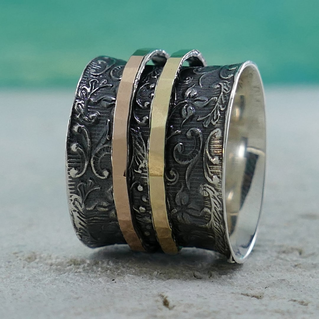 SPIRA Unique Handcrafted Vintage Design Two Tone Solid 9k Yellow & Rose ...