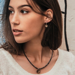 SPIRA Boucles d&#39;oreilles en or jaune massif 9 carats et en argent sterling 925 fabriquées à la main au design contemporain unique en Israël