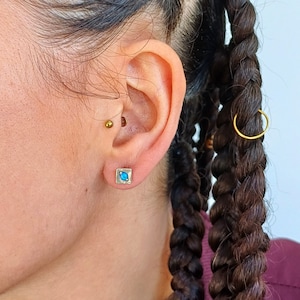 Brilliant Beauty: Silver Opal Earrings, Elegant Studs, Minimalist Opal Jewelry, Simple Stud Earrings