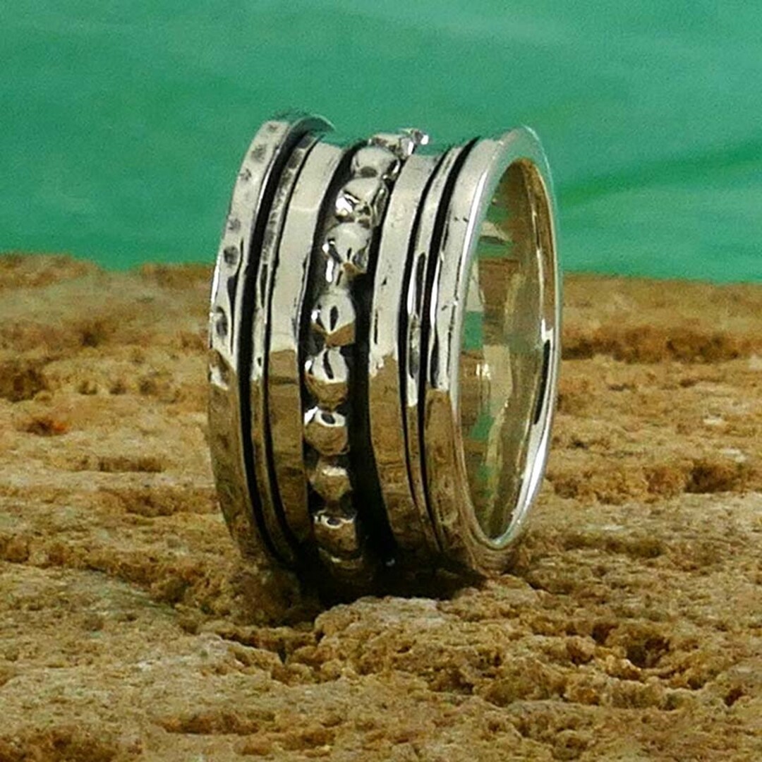 SPIRA Handcrafted Contemporary Design 925 Sterling Silver Spinner Ring ...