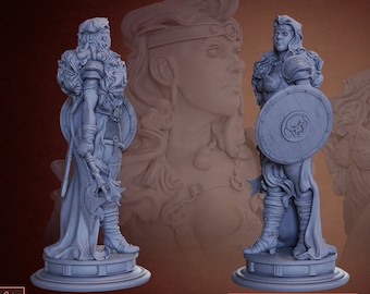 Figura Reina Bárbara en resina para pintar.